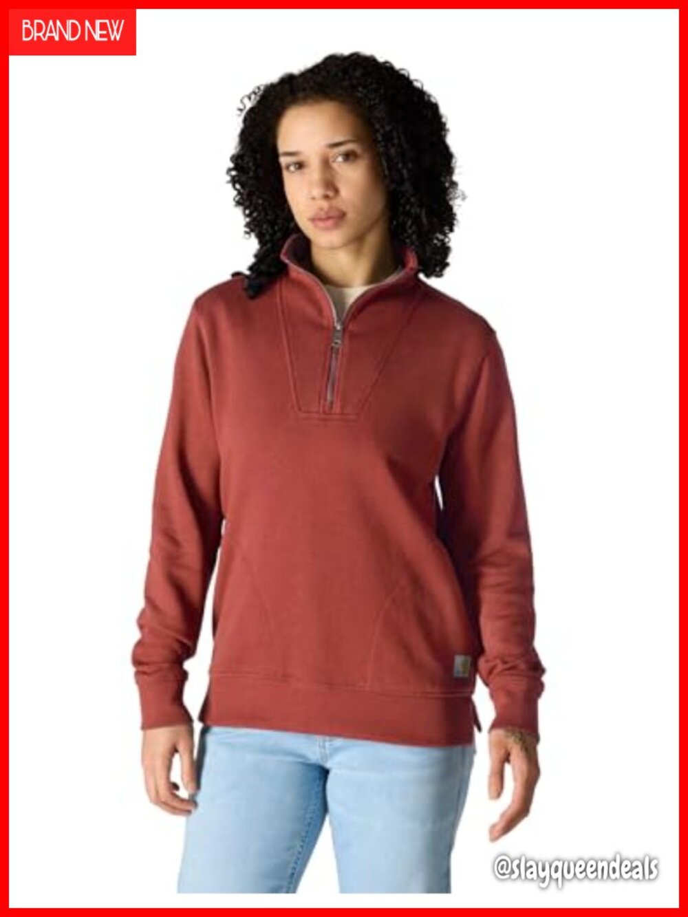 TENCEL Fiber Half-Zip Sweatshirt Relaxed Lightweight Pullover